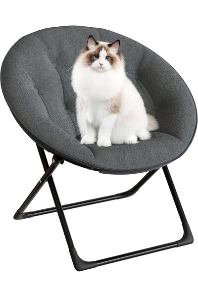 Garvee Lazy Chair - Large Velvet Folding Chair with Metal Frame