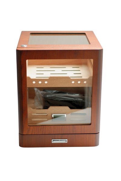 Parmida Kahverengi Aksesuar Çekmeceli Camlı İçi Ledli Humidor Puro Kutusu Phum0256
