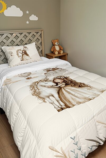 EVPANYA لحاف وغطاء وسادة منقوشان بتصميم الجنية الصغيرة والصديقة