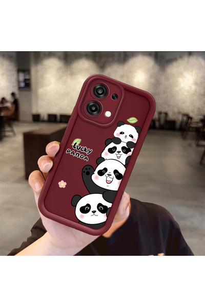 ucuc Oppo A6 Pro 4G/5G Uyumlu Darbeye Dayanıklı Kamera Korumalı Bordo Silikon...
