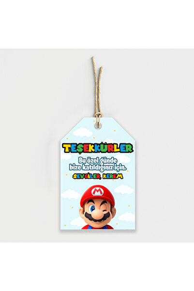 Parti Evreni Super Mario Temalı Kişiye Özel Teşekkür Kartı 8'li