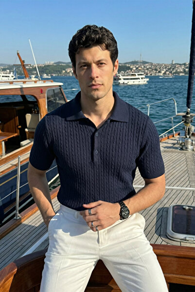 Livio Ferri Ανδρικό πλεκτό μπλουζάκι Tangi Premium βαμβακερό, στενής γραμμής,...