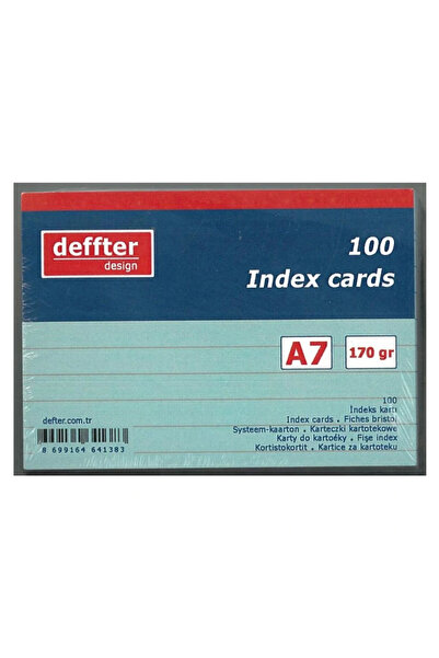 DEFFTER A7 Lined Index Card Blue
