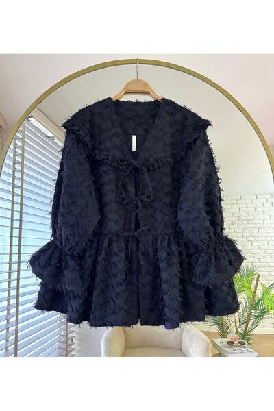 LovieModa Γυναικείο κιμονό με φούντες και κορδόνια