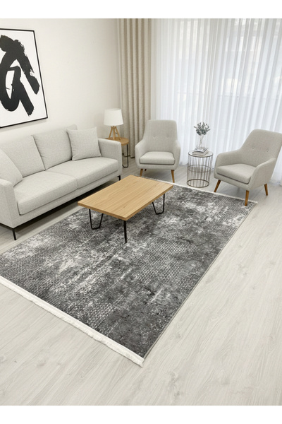 Brillant Vintage Eskitme Desen Lateks Taban Salon Halısı