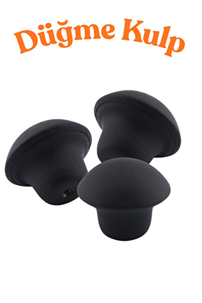 KAYRA LEATHER CRAFT Klc 5 Pcs Matte Black Metal Button Handle - Round Furnitu...