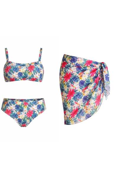 SAILOR moda Короткий комплект бікіні без бретелей з парео