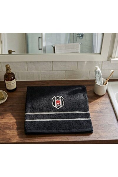 Taç YENİ SEZON LİSANSLI BEŞİKTAŞ ARMA BANYO HAVLUSU SİYAH