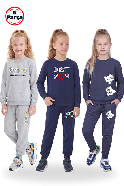 FYK COLLECTİON Σετ φόρμας 6 τεμαχίων για κορίτσια με 3 διαφορετικά σχέδια και...