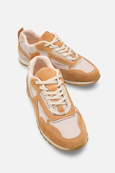 Solo Bag Γυναικεία αθλητικά παπούτσια με ψηλή σόλα σε μπεζ καστόρινο χρώμα κα...