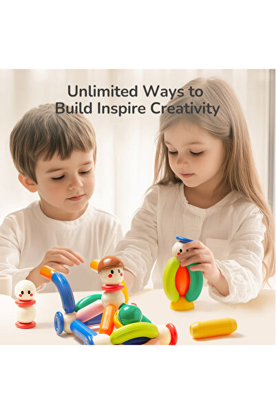 Mideer Σετ Μαγνητικών Κατασκευαστικών Στικ Ουράνιο Τόξο