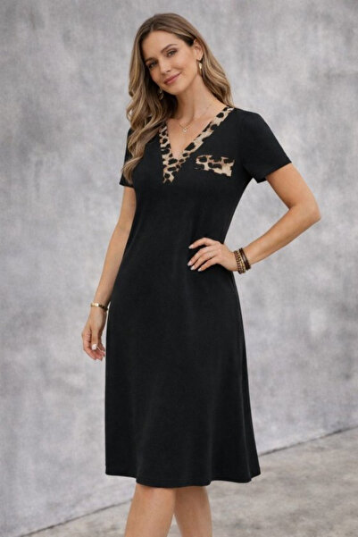 DRESSIFY WOMEN’S FASHION Γυναικείο κοντομάνικο φόρεμα με λαιμόκοψη V και λεπτ...