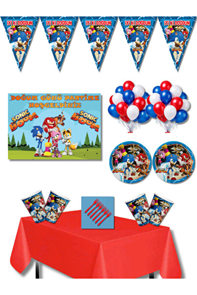 Parti Furyası Sonic Boom Doğum Günü Parti Seti 16 Kişilik 50x70 cm Büyük Afiş...