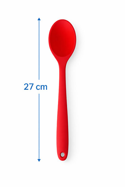 evolis kitchen 1 قطعة ملعقة سيليكون حمراء مقاومة للحرارة وغير قابلة للالتصاق