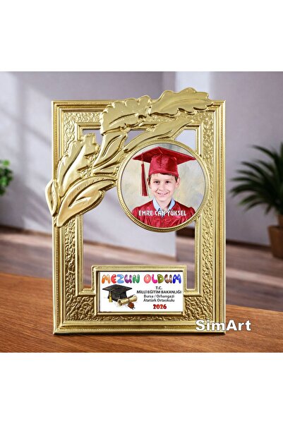 SimArt Design Mezuniyet Fotoğraflı Çerçeve Plaket MEZUN OLDUM Kişiye özel TRC...