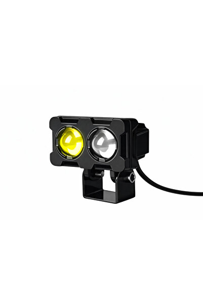 KESKİN SOUND Motorsiklet Led Çakar Lamba Çift Mercekli Sarı - Beyaz 3 Fonksiy...