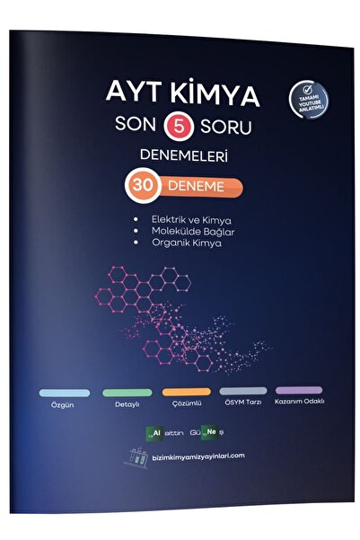 KR Akademi Yayınları Alaittin Güneş AYT Kimya Son 5 Soru Denemeleri 30 Deneme