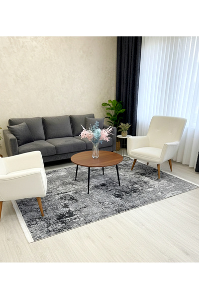 Brillant Vintage Eskitme Desen Lateks Taban Salon Halısı