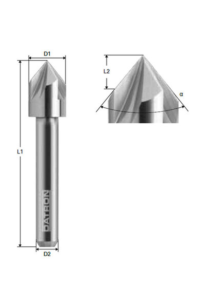 Datron Freza tesire 3 caneluri, 6.0x6mm, 0068479