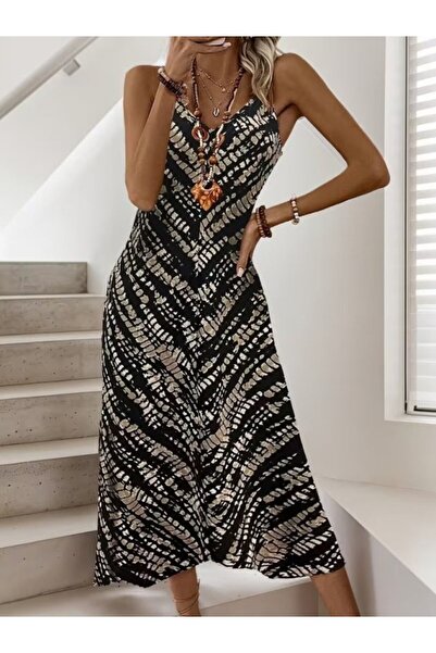 DRESSIFY WOMEN’S FASHION Γυναικείο φόρεμα με κορδόνια, λαιμόκοψη V, με σχέδια...