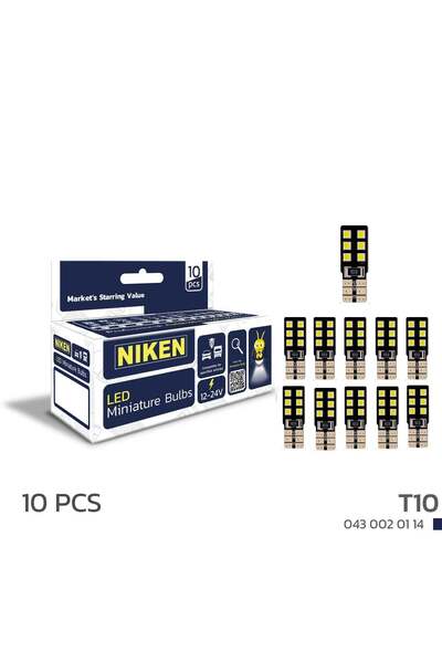 Niken T10 Park Ledi Turuncu Led Ampul 12 Ledli Canbus 10'Lu