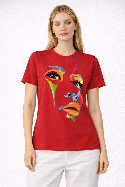 VODEXA Tricou oversize unisex, imprimat pe jumătate, 100% bumbac, croială con...