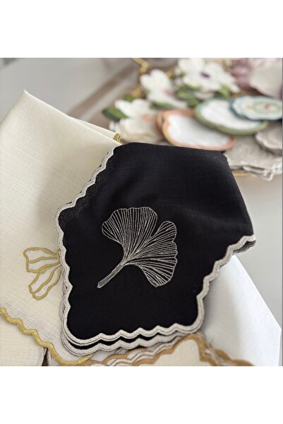 ELORA MAISON Ginko, Ekmeklik, Ekmek Sepeti Örtüsü, Nakışlı Ekmek Örtüsi, Kete...