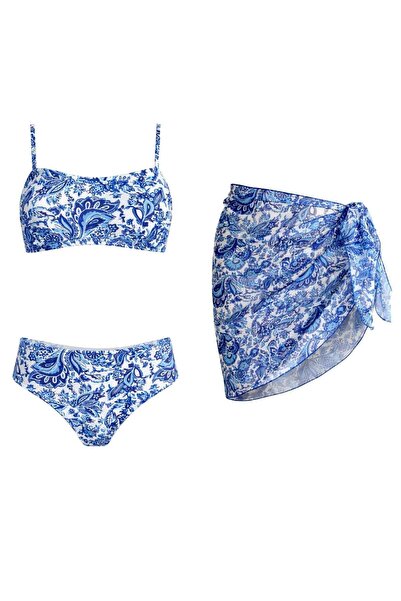 SAILOR moda Set bikini pareo scurt, fără bretele