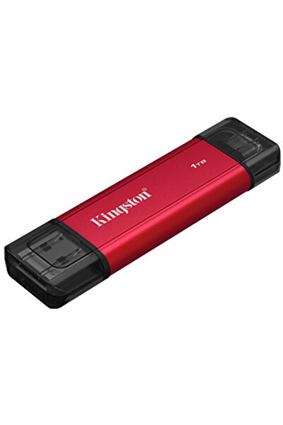 Kingston Dual Portable Solid State Drive, 1TB, USB-A/USB-C, Red/Black