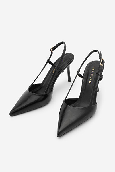 Marjin Γυναικεία παπούτσια στιλέτο με μυτερή μύτη, ανοιχτή πλάτη, λουράκι στο...