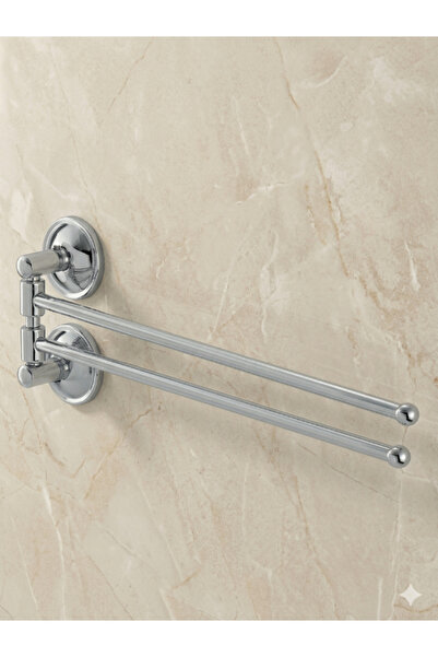CLK BANYO Bella Krom İkili Hareketli Döner Havluluk - Duvara Montajlı Banyo H...