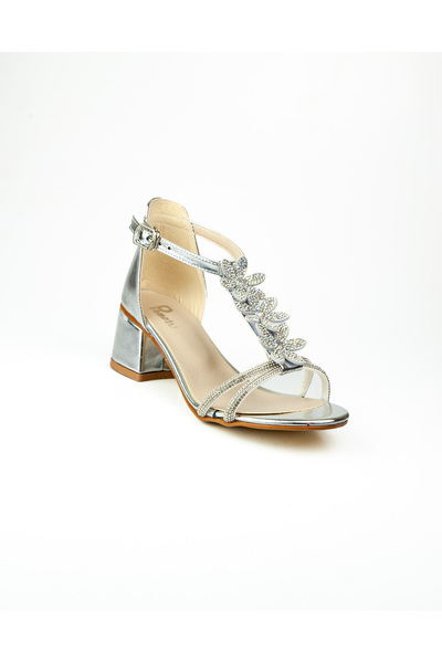 Minican 600 Ασημένια Παπούτσια Βραδινού Φορέματος για Κορίτσια