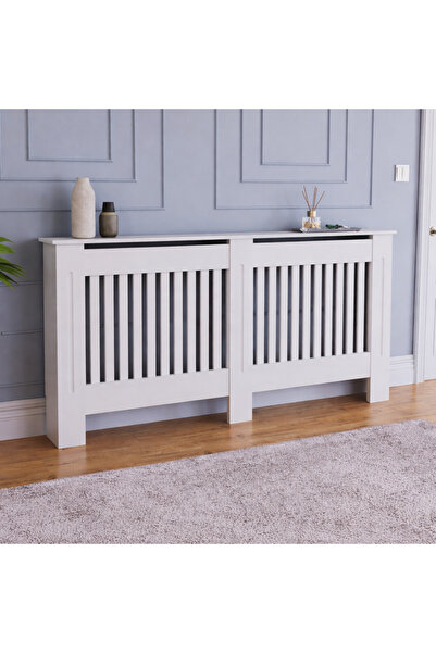 MAPROFI Shelf with XL Mask - 172 cm 21mm thick for radiator, glossy white, MD...