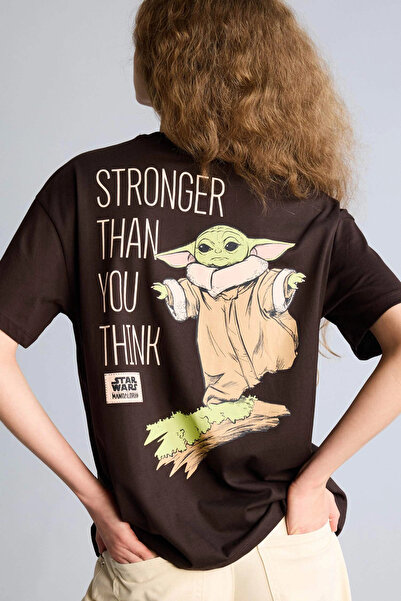 DeFacto H1073AXBN207 Καφέ μπλουζάκι Star Wars-Mandalorian με στάμπα και κοντό...