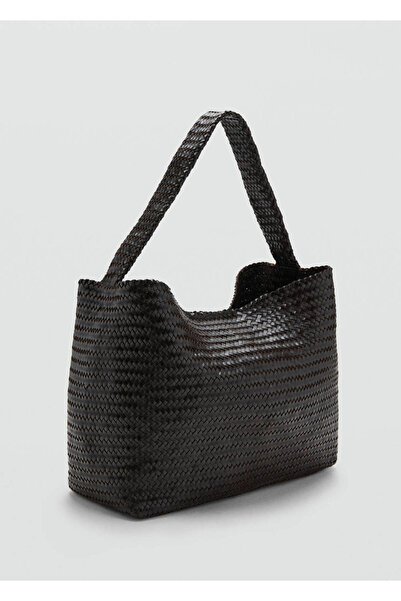 MANGO Woman Örgülü bucket çanta