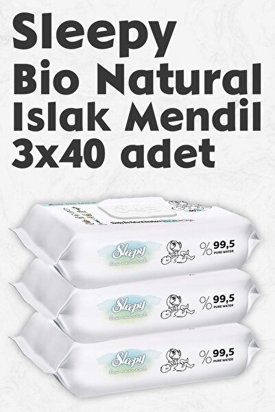 Sleepy مناديل مبللة بيو ناتشورال 3x40 قطعة