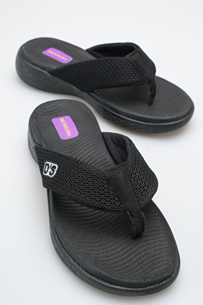 Solo Bag Γυναικείες μαύρες σαγιονάρες με αντιολισθητική σόλα, ορθοπεδικό πλέγ...