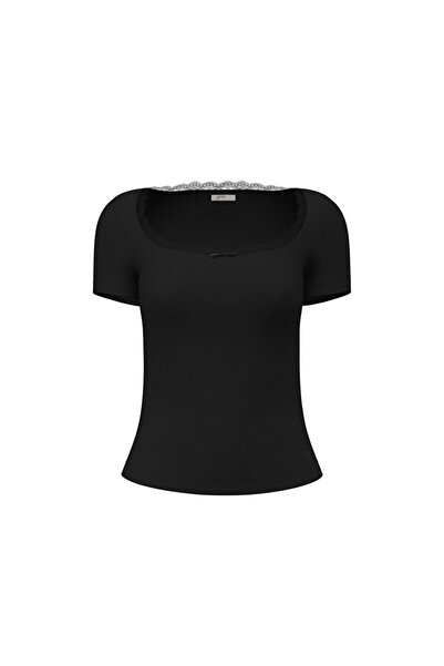Guess Lia Kadın Modal Karışımlı Slim Fit T-Shirt