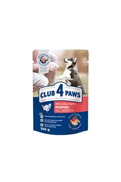 Club4Paws Hrana umeda Club 4 Paws pentru căței - Curcan în sos, 24x100g