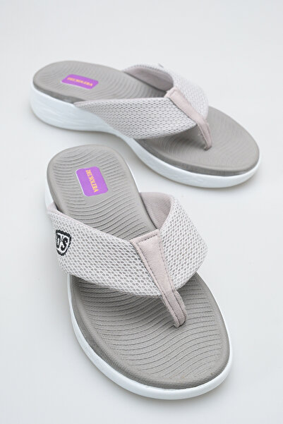 Solo Bag Γυναικείες γκρι αντιολισθητικές σαγιονάρες με ορθοπεδική σόλα από δι...