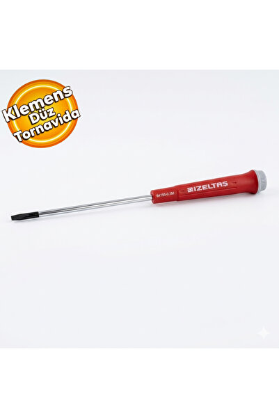 İzeltaş İZL3080 Elektronikçi Tip Klemens Düz Uçlu Tornavida 3x80 mm Klemens D...