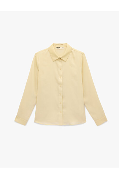 Koton Μακρυμάνικο πουκάμισο με κλασικό γιακά και κανονική εφαρμογή