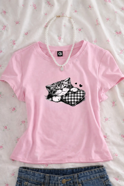 Gofeel وسادة على شكل قلب مطبوعة باللون الوردي مقاس كبير