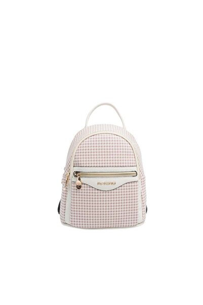 Silver Polo Burgundy - Bone Crow's Feet Plaid Women's Backpack Sp983