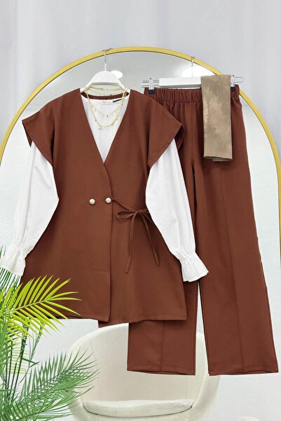 VOLT CLOTHİNG ΣΕΤ ΓΙΛΕΚΟΥ ΜΕ ΔΕΣΜΕΥΣΕΙΣ ΣΤΟ ΛΟΧΟ ΤΗΣ ΠΛΑΪΝΗΣ ΠΡΟΣΟΨΗΣ