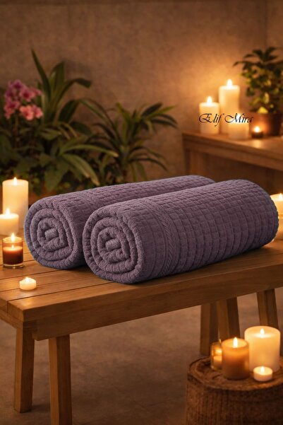 Elif Mira Σετ 2 πετσετών μπάνιου 100% βαμβακερές, μεγάλου μεγέθους, 90x150 εκ...