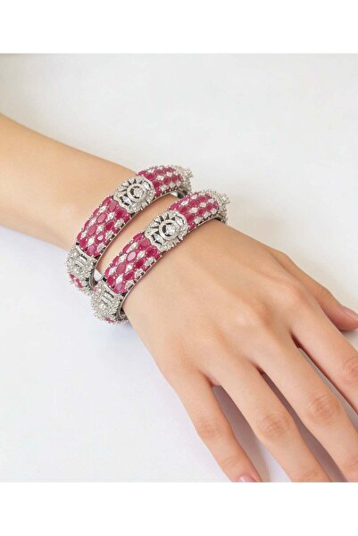 LABELRM Ruby Crystal Charm Bangles