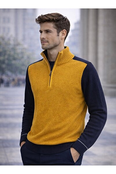 MARCO SERUSSI Lambswool yarım fermuarlı kazak