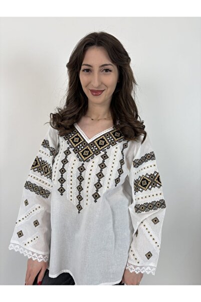 OEM Traditional Women's Blouse TM2153 *Brown Embroidery*