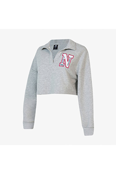 New Balance WNC1619 Lifestyle Kadın Gri Sweatshirt